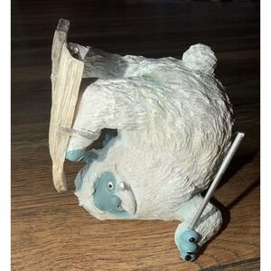 Bumble Yeti Rudolph Christmas Snow Figurine Ski Fall Tumble Skiing White Blue